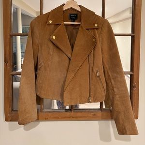 Faux suede dropped jacket